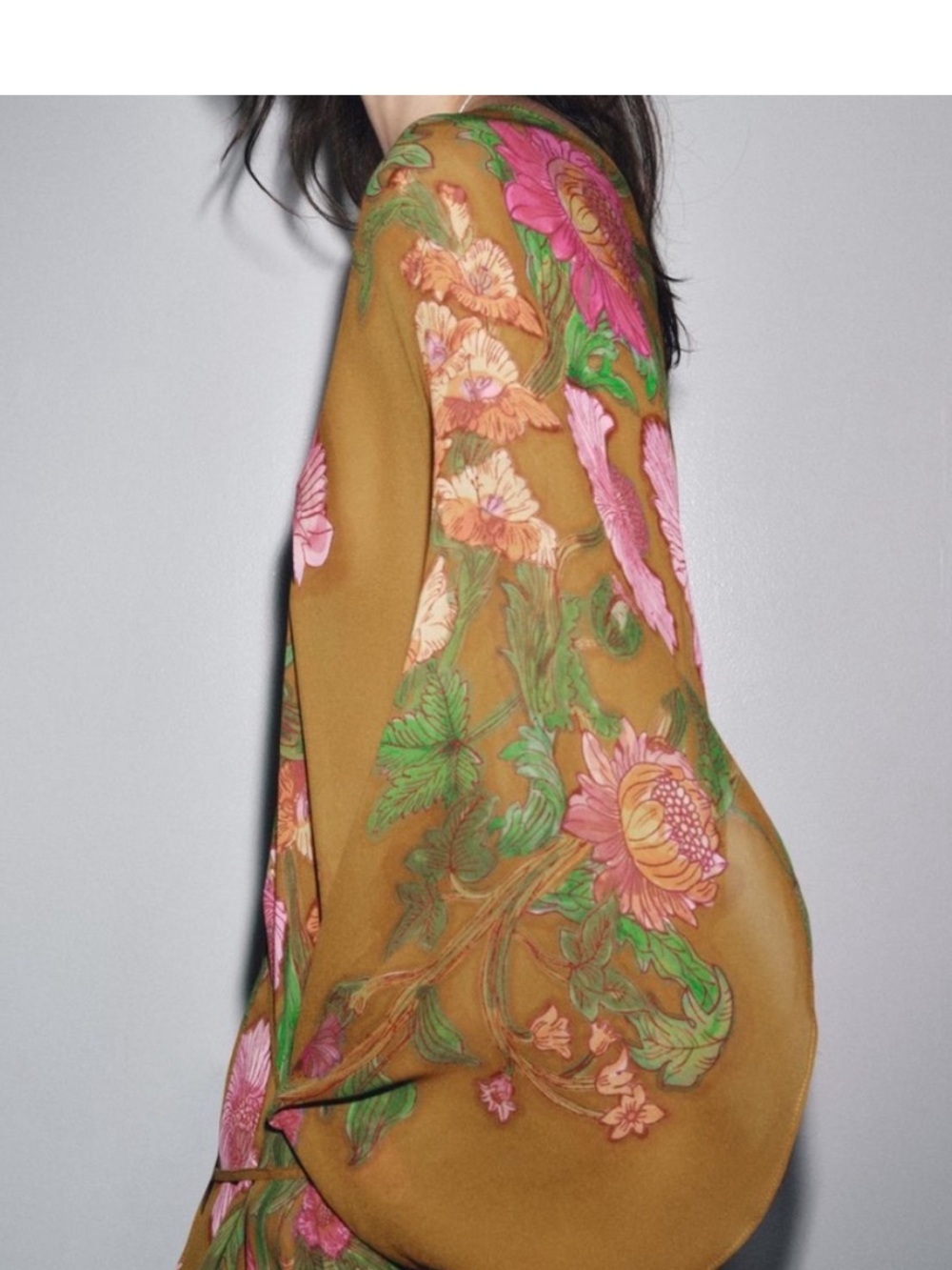 ZW Zara Oversized Floral Boho Kaftan Dress NWOT - Picture 7 of 9